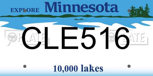 CLE516 Minnesota License Plate