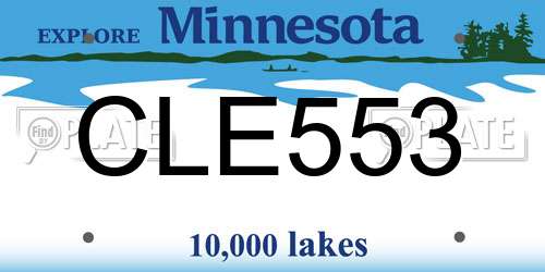 CLE553 Minnesota License Plate