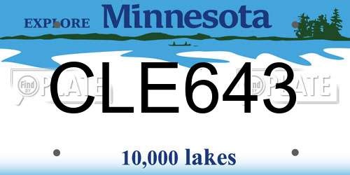 CLE643 Minnesota License Plate
