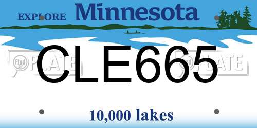 CLE665 Minnesota License Plate