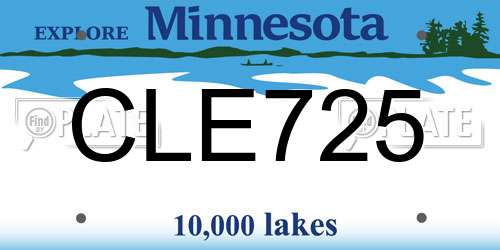 CLE725 Minnesota License Plate