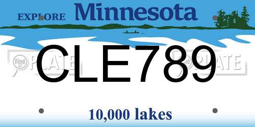 CLE789 Minnesota License Plate
