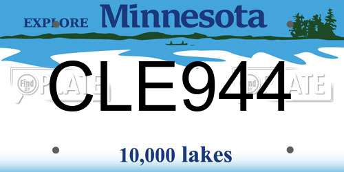 CLE944 Minnesota License Plate