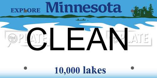 CLEAN Minnesota License Plate