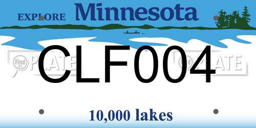CLF004 Minnesota License Plate