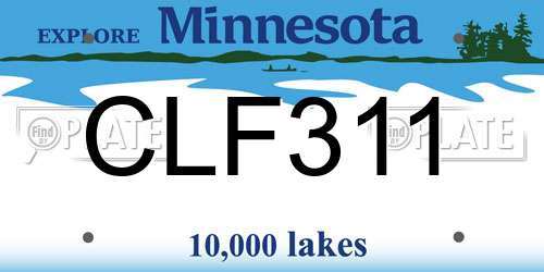 CLF311 Minnesota License Plate