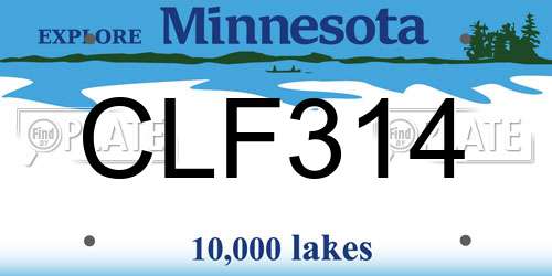CLF314 Minnesota License Plate