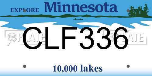 CLF336 Minnesota License Plate