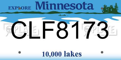 CLF8173 Minnesota License Plate
