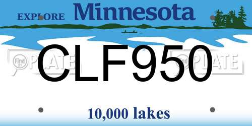 CLF950 Minnesota License Plate