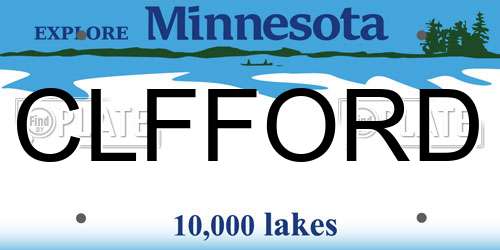 CLFFORD Minnesota License Plate