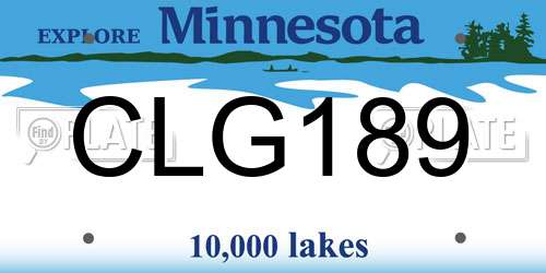 CLG189 Minnesota License Plate