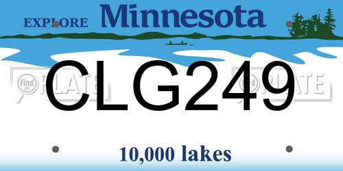 CLG249 Minnesota License Plate