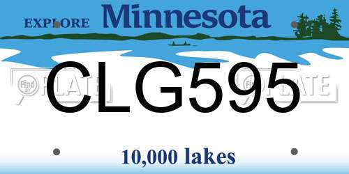 CLG595 Minnesota License Plate