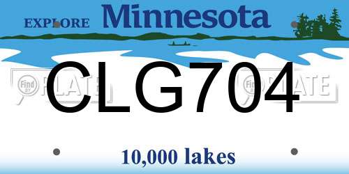 CLG704 Minnesota License Plate