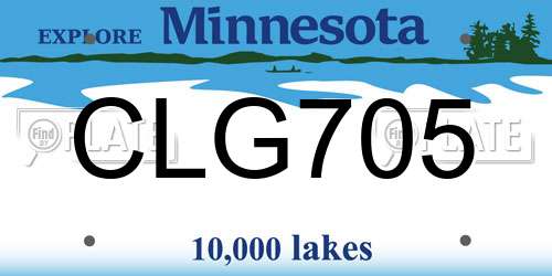 CLG705 Minnesota License Plate