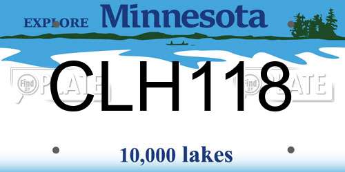 CLH118 Minnesota License Plate