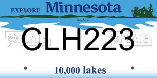 CLH223 Minnesota License Plate