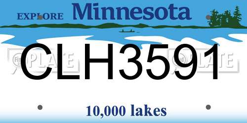 CLH3591 Minnesota License Plate