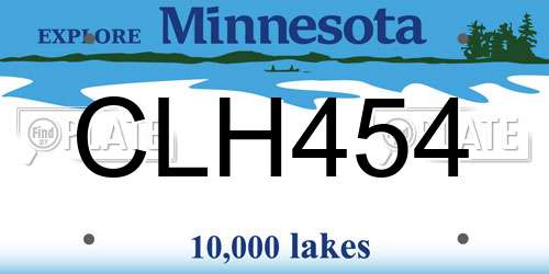 CLH454 Minnesota License Plate