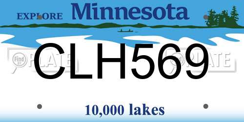 CLH569 Minnesota License Plate