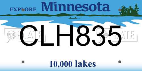 CLH835 Minnesota License Plate