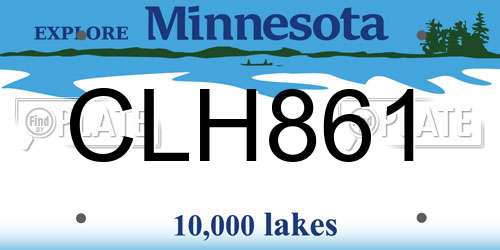 CLH861 Minnesota License Plate