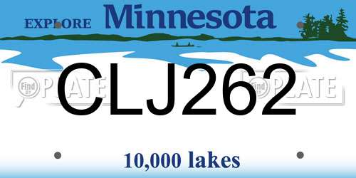 CLJ262 Minnesota License Plate