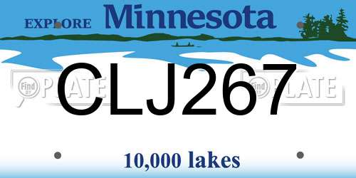 CLJ267 Minnesota License Plate