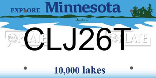 CLJ26T Minnesota License Plate