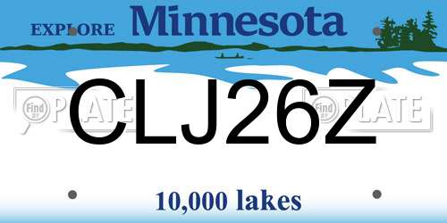 CLJ26Z Minnesota License Plate