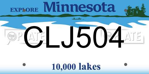 CLJ504 Minnesota License Plate