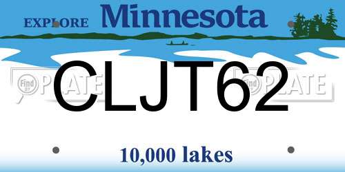 CLJT62 Minnesota License Plate