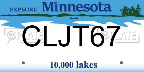 CLJT67 Minnesota License Plate