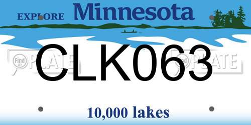 CLK063 Minnesota License Plate