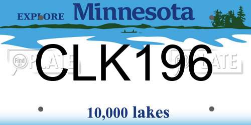 CLK196 Minnesota License Plate