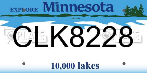 CLK8228 Minnesota License Plate