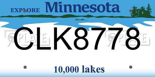 CLK8778 Minnesota License Plate