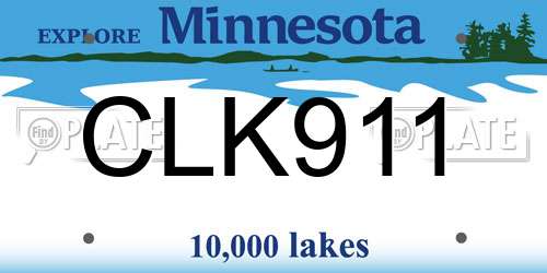 CLK911 Minnesota License Plate