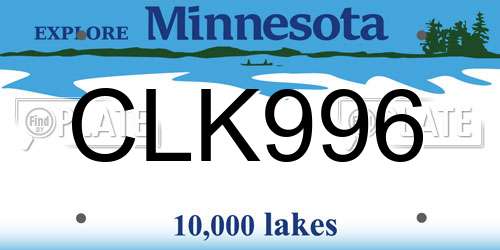 CLK996 Minnesota License Plate