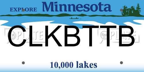 CLKBTTB Minnesota License Plate