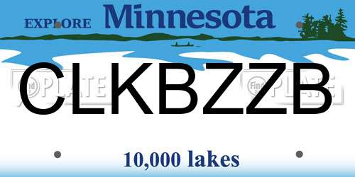 CLKBZZB Minnesota License Plate