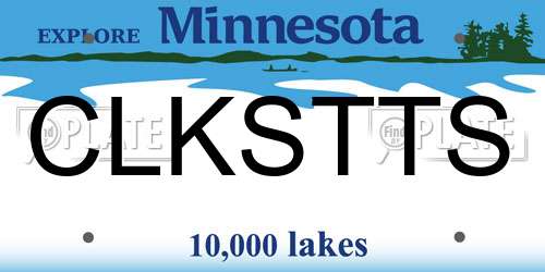 CLKSTTS Minnesota License Plate