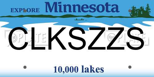 CLKSZZS Minnesota License Plate
