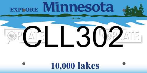 CLL302 Minnesota License Plate
