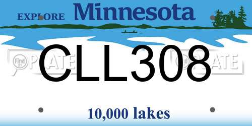 CLL308 Minnesota License Plate