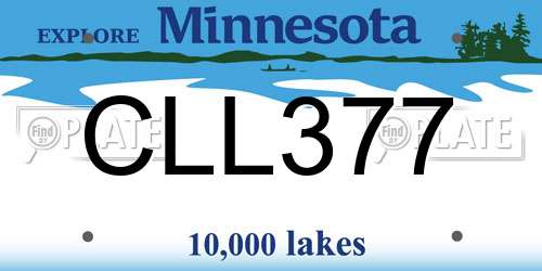 CLL377 Minnesota License Plate