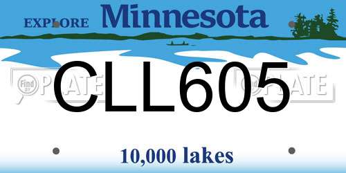 CLL605 Minnesota License Plate