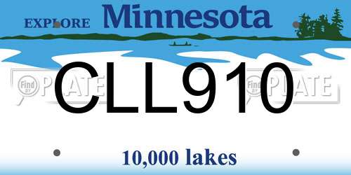 CLL910 Minnesota License Plate