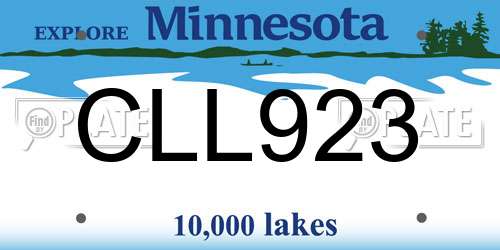 CLL923 Minnesota License Plate